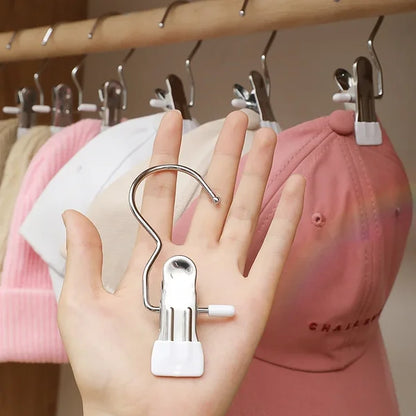 💥Anti-óxido Clip Ahorro de espacio Clothespin Sombrero Pantalones Almacenamiento Colgar Gancho de viaje