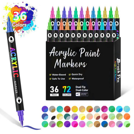 🌈🖌️Dual Tip Acrylic Paint Pen Marker✨🎨