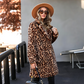 💖 Chaqueta de Estampado de Leopardo de Mediano Largo para Mujer