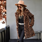 💖 Chaqueta de Estampado de Leopardo de Mediano Largo para Mujer