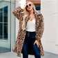 💖 Chaqueta de Estampado de Leopardo de Mediano Largo para Mujer