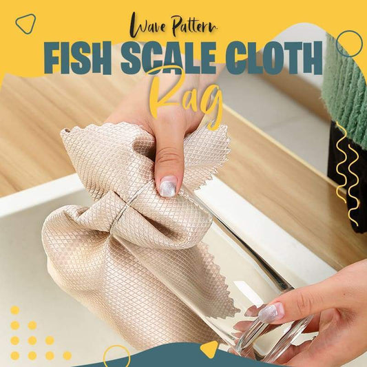 ✨Promoción de Año Nuevo✨ Trapo de tela con patrón de ondas y escamas de pez