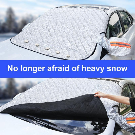 🔥HOT SALE 50% OFF🔥4-Layer Magnetic Windshield Car Cover - Thermal Insulation & Frost Protection with Easy Installation ❄️🔗