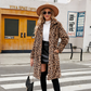 💖 Chaqueta de Estampado de Leopardo de Mediano Largo para Mujer
