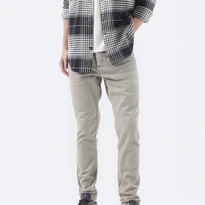 👖Men’s Casual Slim-Fit Solid Color Pants+Belt