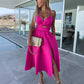 🌴☀️Vestido de tirantes finos con abertura alta para mujer 👗💖