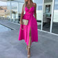 🌴☀️Vestido de tirantes finos con abertura alta para mujer 👗💖