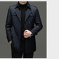 Abrigo trench de longitud media para hombres con forro interior desmontable - ENVÍO GRATIS