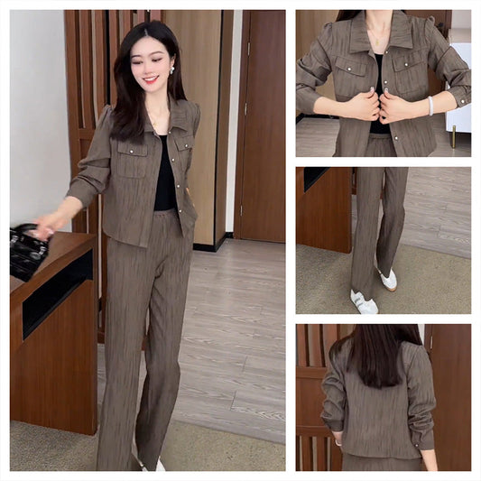 Anzug elegante – chaqueta corta y pantalón con pierna ancha