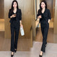Anzug elegante – chaqueta corta y pantalón con pierna ancha