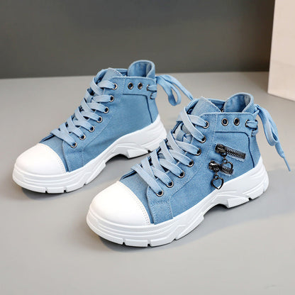 Zapatos de lona con suela gruesa para mujer