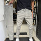 Pantalones casuales de color sólido de corte ajustado para hombre