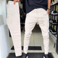 Pantalones casuales de color sólido de corte ajustado para hombre