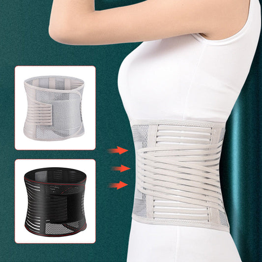 Protector de cintura con placa de acero transpirable y malla prensada con calo