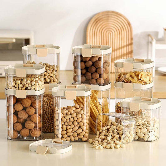 Recipiente hermético para almacenar cereales con boquilla plegable para verter