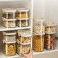 Recipiente hermético para almacenar cereales con boquilla plegable para verter