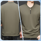 Jersey informal de cuello redondo y media cremallera para hombre