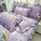 Juego de ropa de cama con ribete ondulado fresco