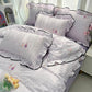 Juego de ropa de cama con ribete ondulado fresco