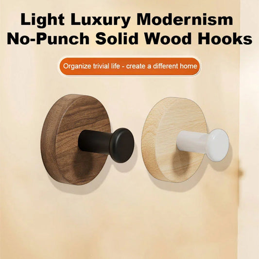 🔥Compre 1 y llévese 1 gratis🔥Perchero de madera impermeable - Sin taladrar