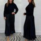 Vestido plisado de cuello redondo elegante y elegante para mujer - Envío Gratuito