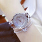 Reloj de lujo con incrustaciones de diamantes para mujer