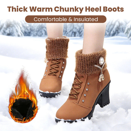 🔥Limited stock available 50% OFF🔥Free Shipping🚀Women's Thick Warm Chunky Heel Boots👢