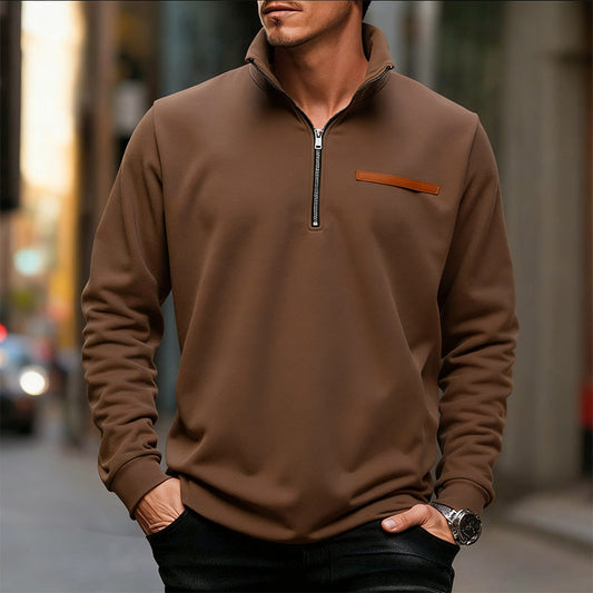 🔥Limited-time offer-Men's Stylish Half Zip Long Sleeve Tops🚀Free Shipping