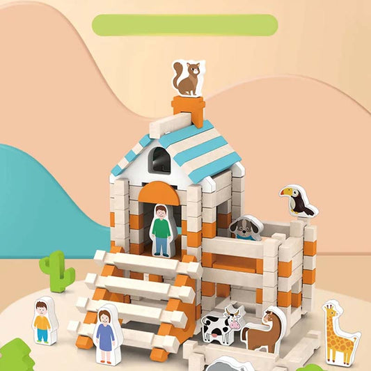 🧩 50% OFF LIMITED TIME! ✨ Educational Wooden Building Blocks - 108 PCS with Storage Bag for Creative STEM Learning & Fine Motor Skills 🏗️🎒