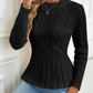 🎅🎁Christmas offer – 50% discount⏳Women's Chunky-Knitted Crew Neck Peplum Sweater🚀Free Shipping