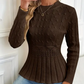 🎅🎁Christmas offer – 50% discount⏳Women's Chunky-Knitted Crew Neck Peplum Sweater🚀Free Shipping