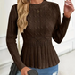 🎅🎁Christmas offer – 50% discount⏳Women's Chunky-Knitted Crew Neck Peplum Sweater🚀Free Shipping