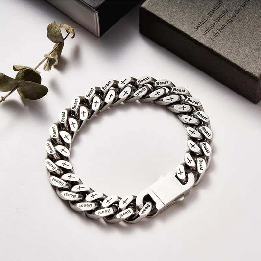 🎁The perfect gift🎁Unisex Engraved Curb Chain Bracelet