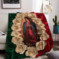 🔥40% discount while supplies last!🌷Virgin Mary & Roses Flannel Throw Blanket
