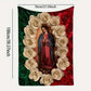 🔥40% discount while supplies last!🌷Virgin Mary & Roses Flannel Throw Blanket